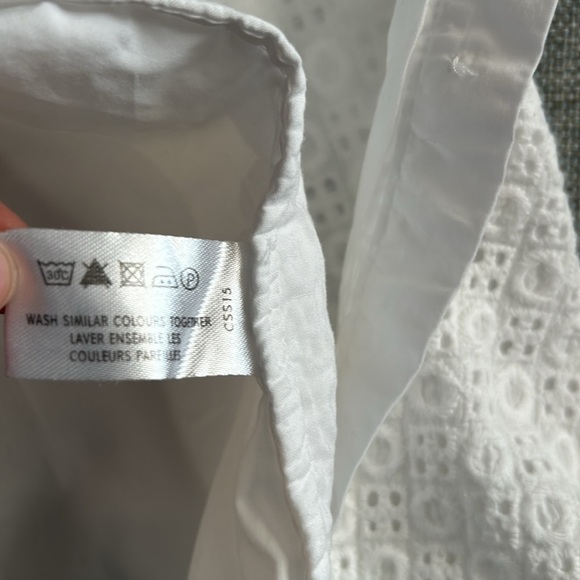 PINK Thomas Pink London Carmen crisp white lace front button-up blouse size 10 - Picture 9 of 13